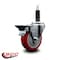 Service Caster 4'' Red Poly Swivel 1'' Expanding Stem Caster with Brake SCC-EX20S414-PPUB-RED-PLB-1 - alternate 4
